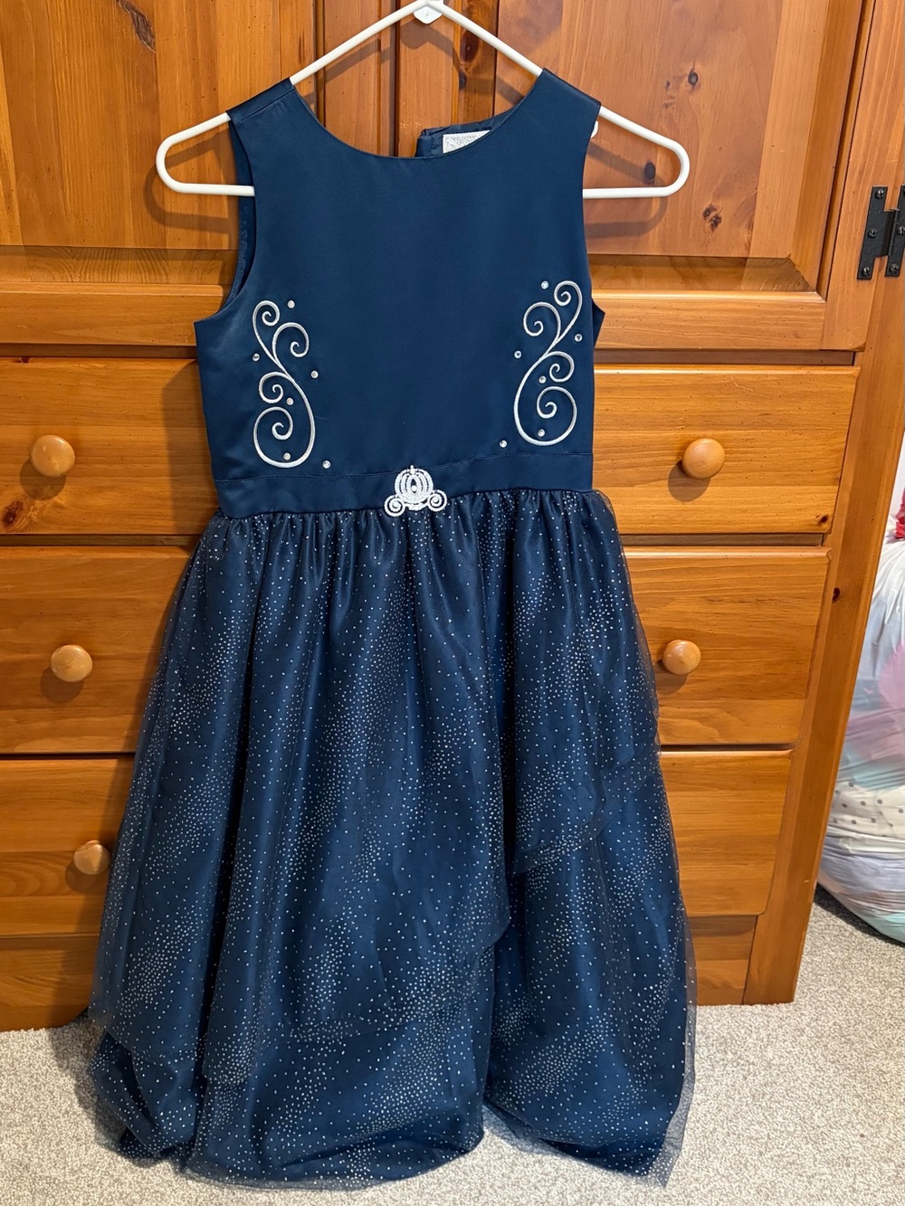 Disney Navy Sparkle Tulle Formal Dress with Silver Accents - Cinderella themed